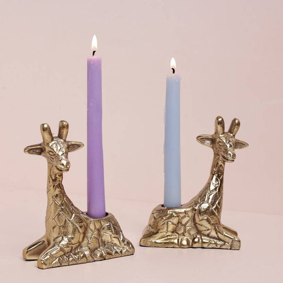 Giraffe Metal Candle Holders - Set of 2