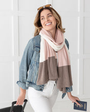 Load image into Gallery viewer, Dreamsoft Organic Cotton Travel Scarf - Desert Pink Colorblock
