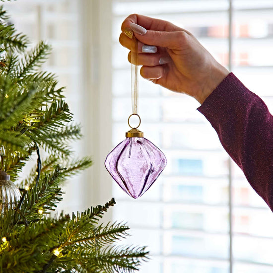 Recycled Glass Colorful Bauble Ornaments