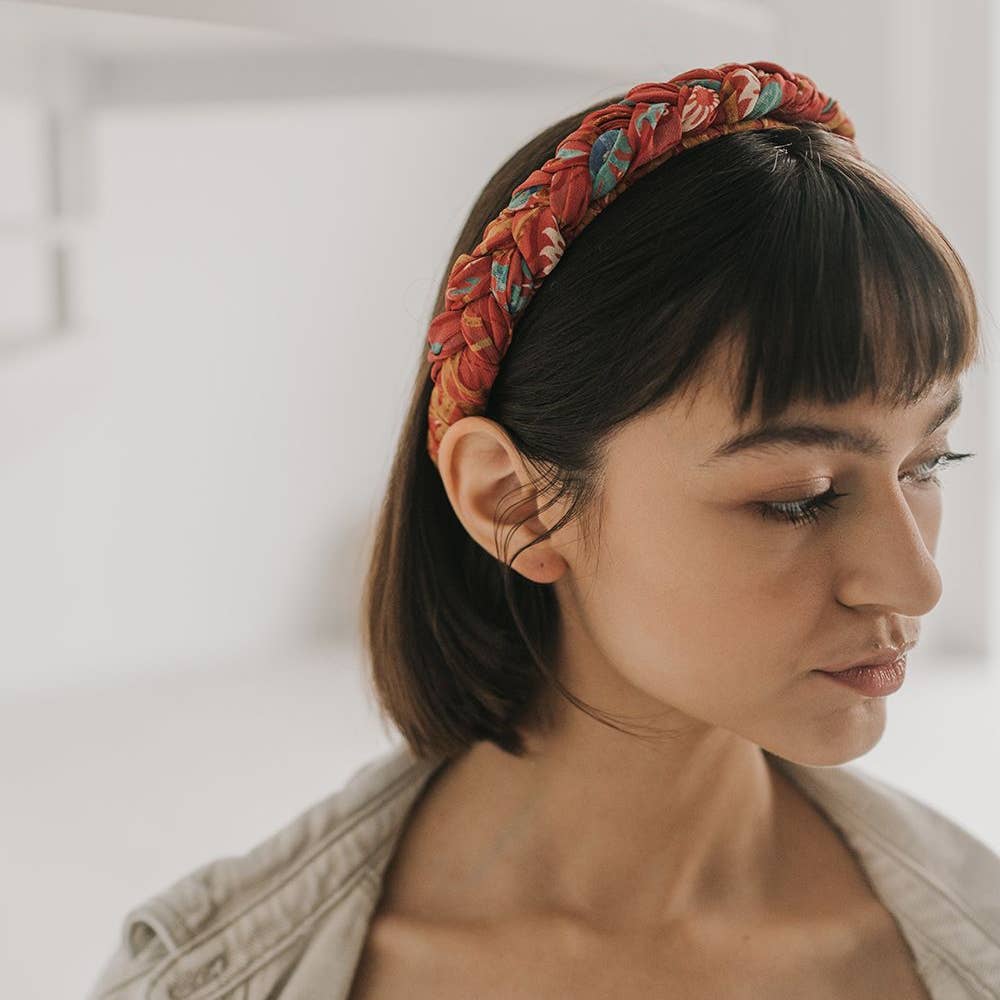 Braided Headband - Assorted Upcycled Sari Fabric