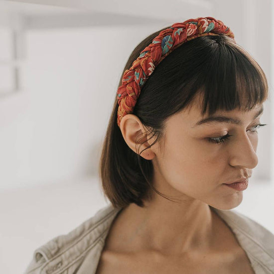 Braided Headband - Assorted Upcycled Sari Fabric
