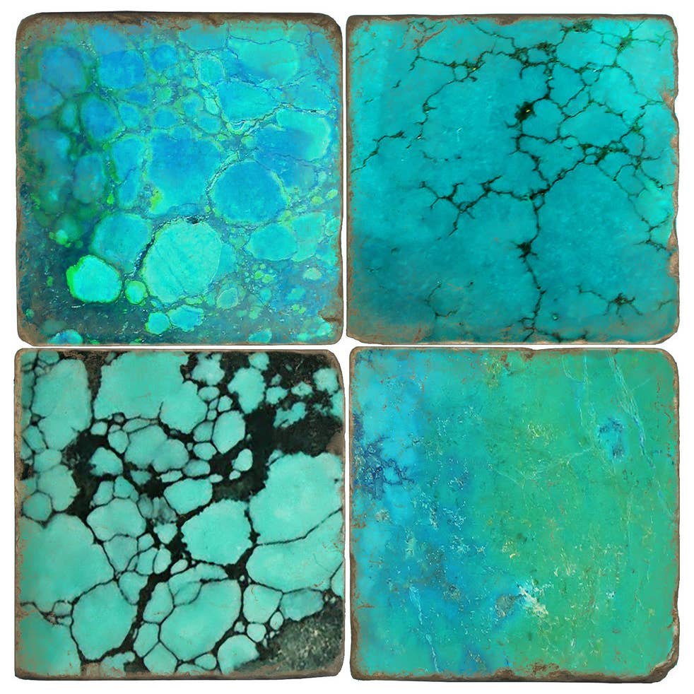 Turquoise - Tumbled Marble Coaster
