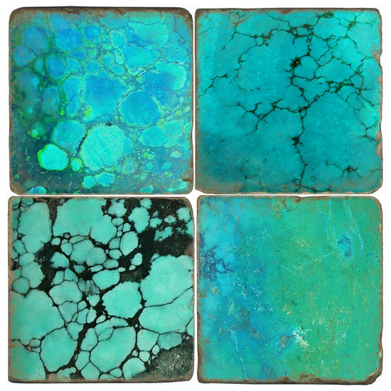 Turquoise - Tumbled Marble Coaster