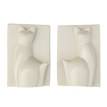 Load image into Gallery viewer, Soapstone Majestic Sitting Cat Bookends
