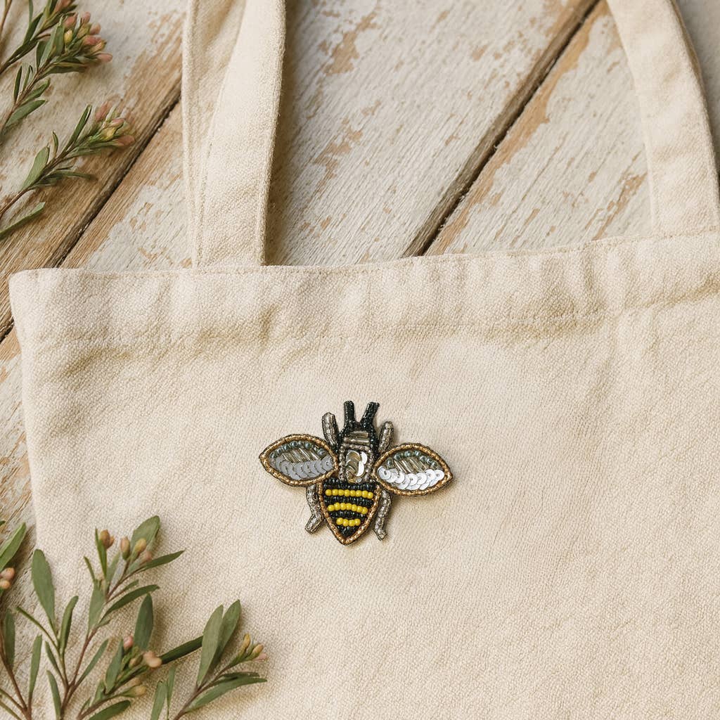 Bala Mani Beaded Bee Brooch Pin