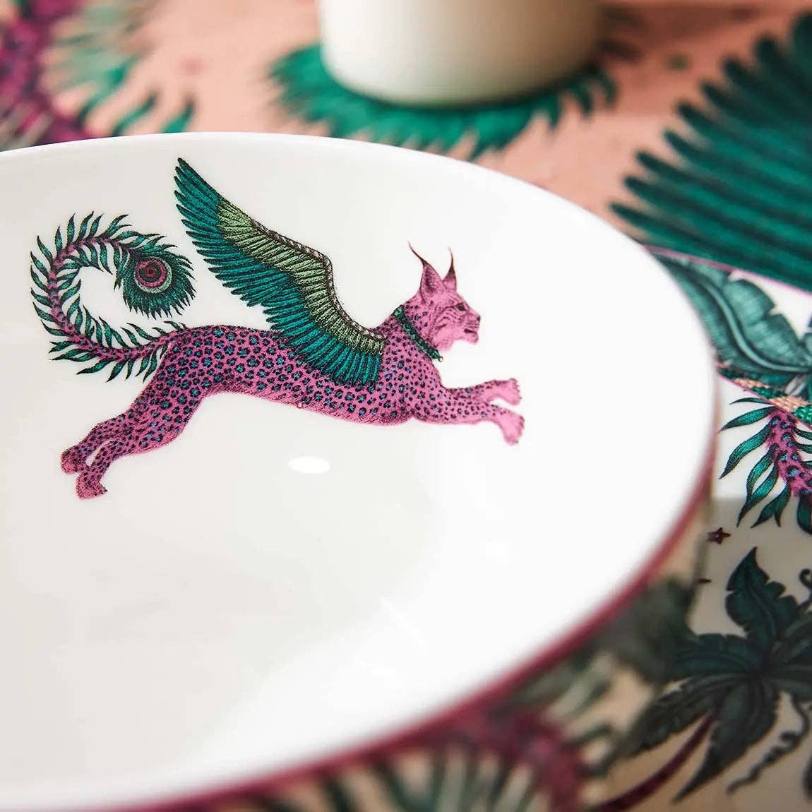 Fine Bone China Lynx Design Bowl