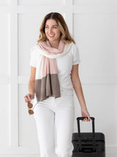 Load image into Gallery viewer, Dreamsoft Organic Cotton Travel Scarf - Desert Pink Colorblock
