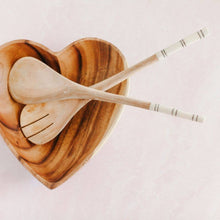 Load image into Gallery viewer, Striped Olive Wood Salad Servers
