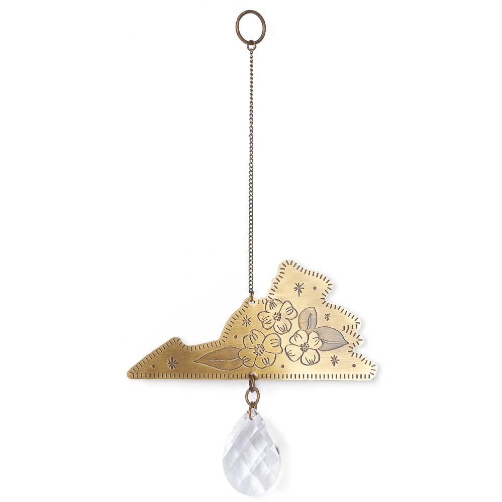 Virginia State Dogwood Engraved Suncatcher