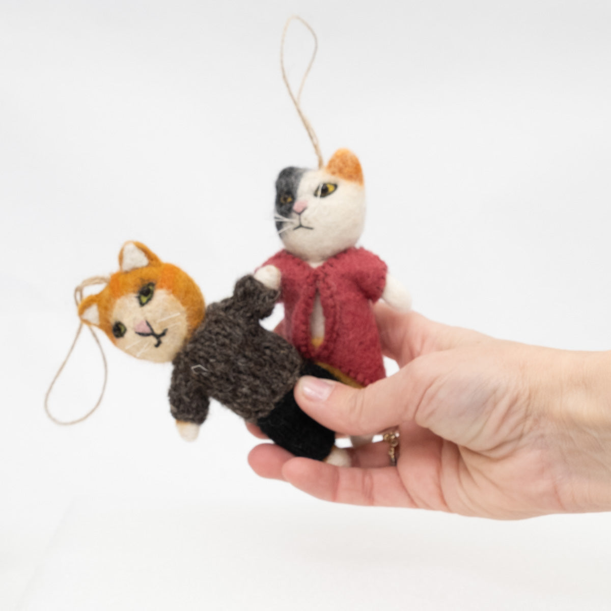 Dapper Cat Felt Ornaments