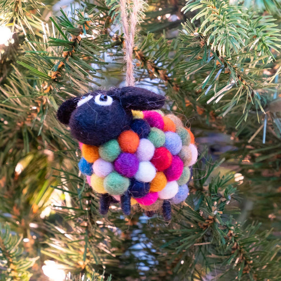 Felt Ornament Rainbow Ball Sheep