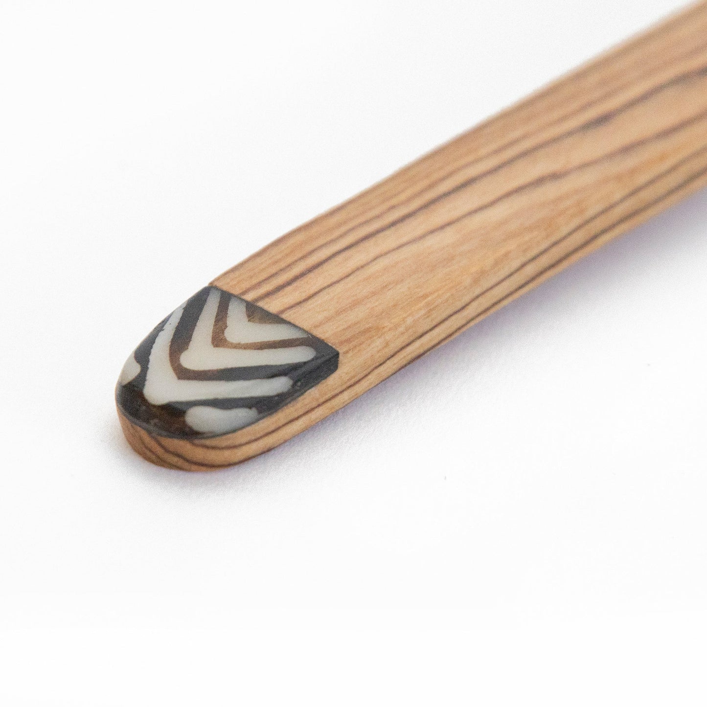 Olive Wood Coffee Scoop with Inlay Batik Bone Accent