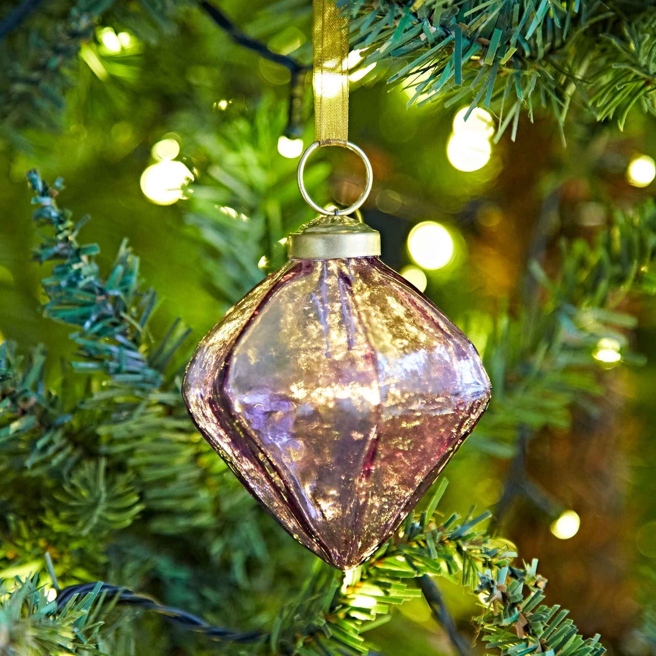 Recycled Glass Colorful Bauble Ornaments