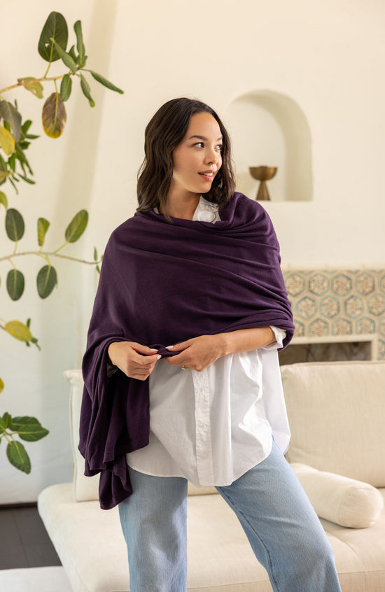 Dreamsoft Organic Cotton Travel Scarf Blackberry
