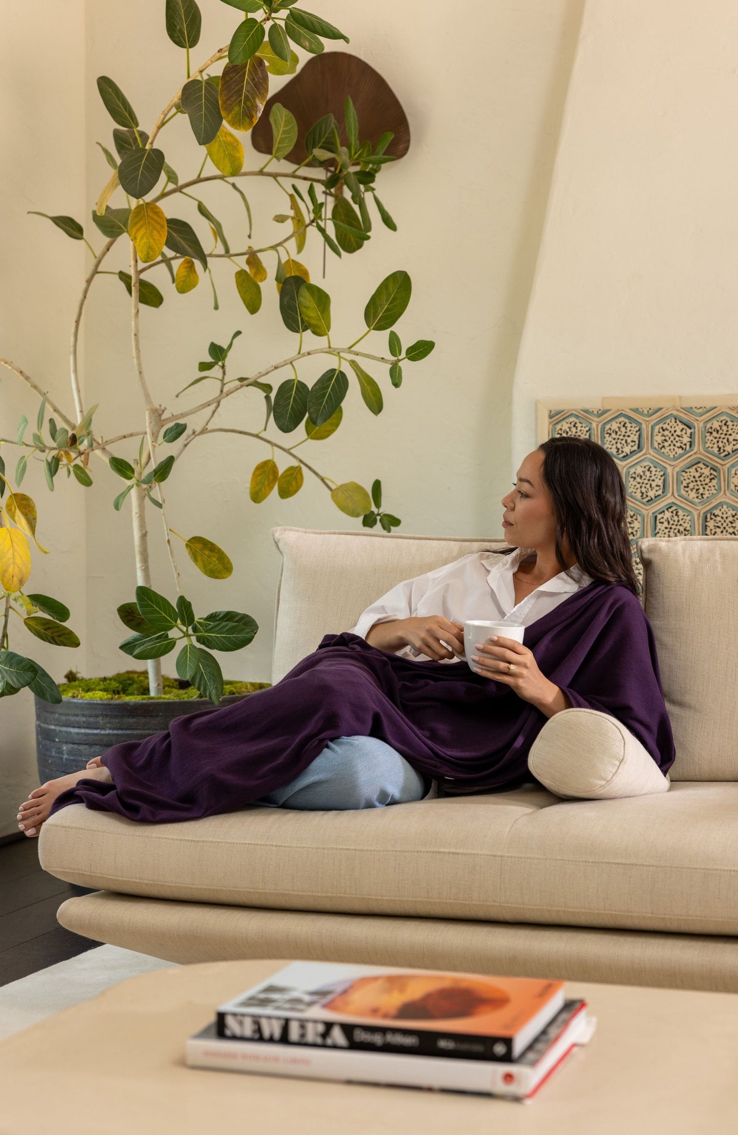 Dreamsoft Organic Cotton Travel Scarf Blackberry