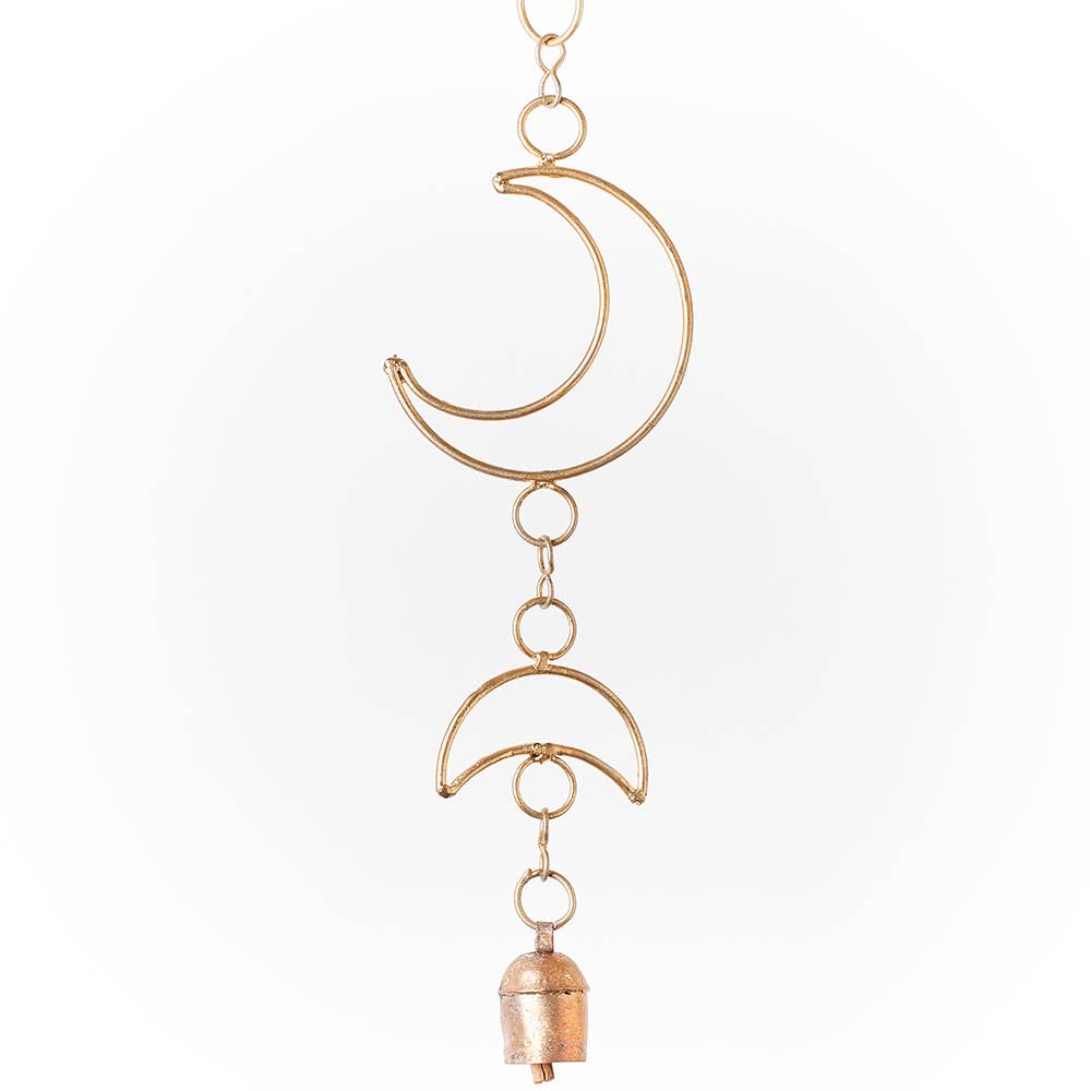 Indukala Small Moon Phase Bell Wind Chime - Handmade