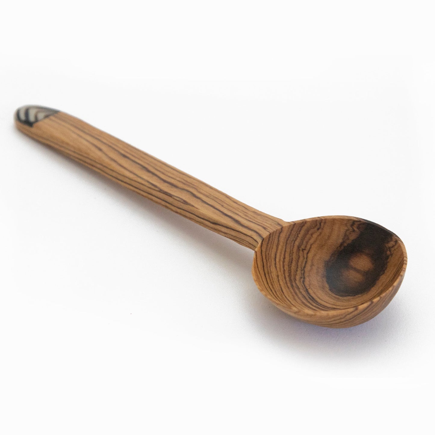 Olive Wood Coffee Scoop with Inlay Batik Bone Accent