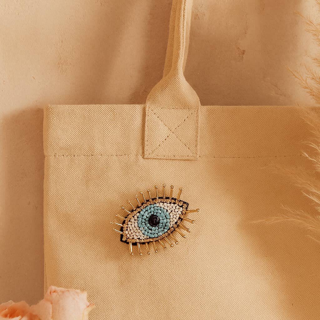 Bala Mani Beaded Evil Eye Brooch Pin