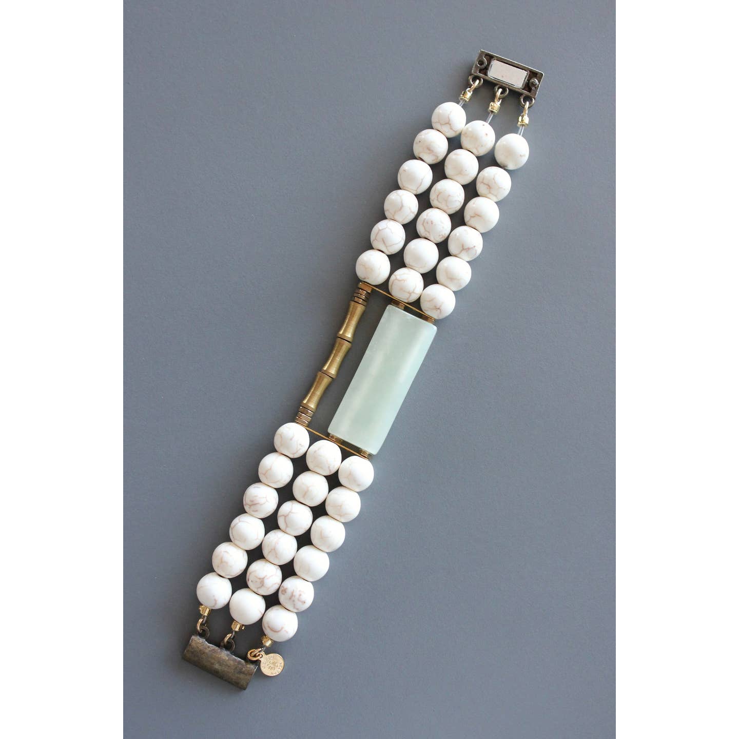 Jade and White Turquoise Bracelet