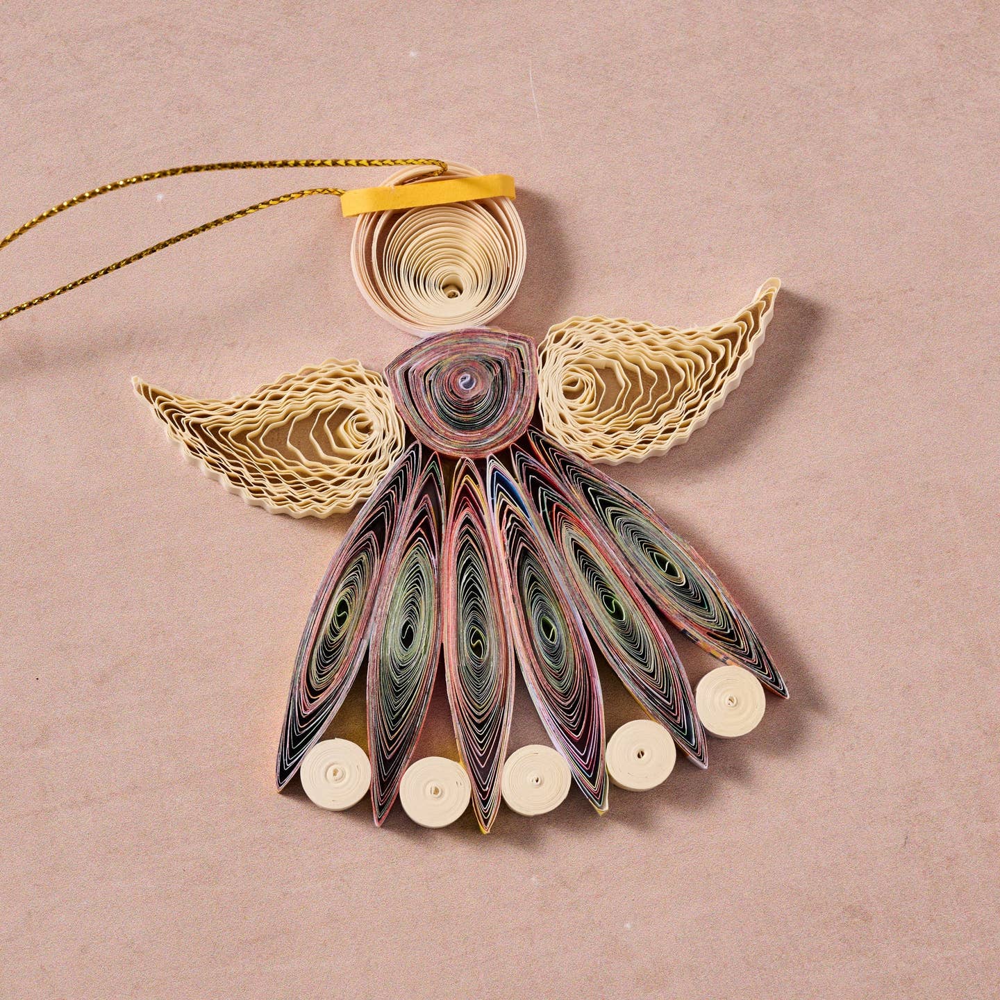 Diu Quilled Angel Ornament - Multi