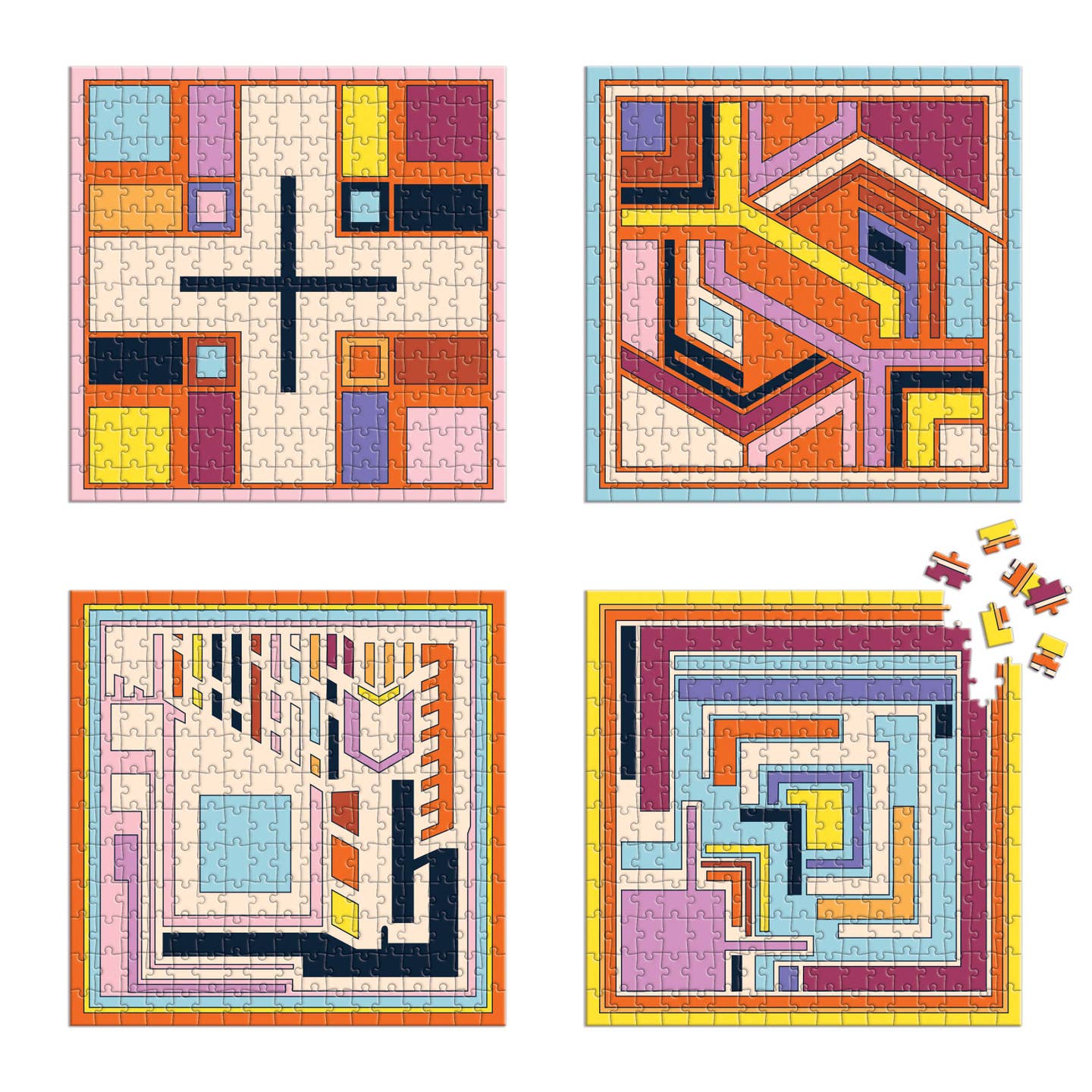 Frank Lloyd Wright Textile Blocks - Set of 4 Puzzles