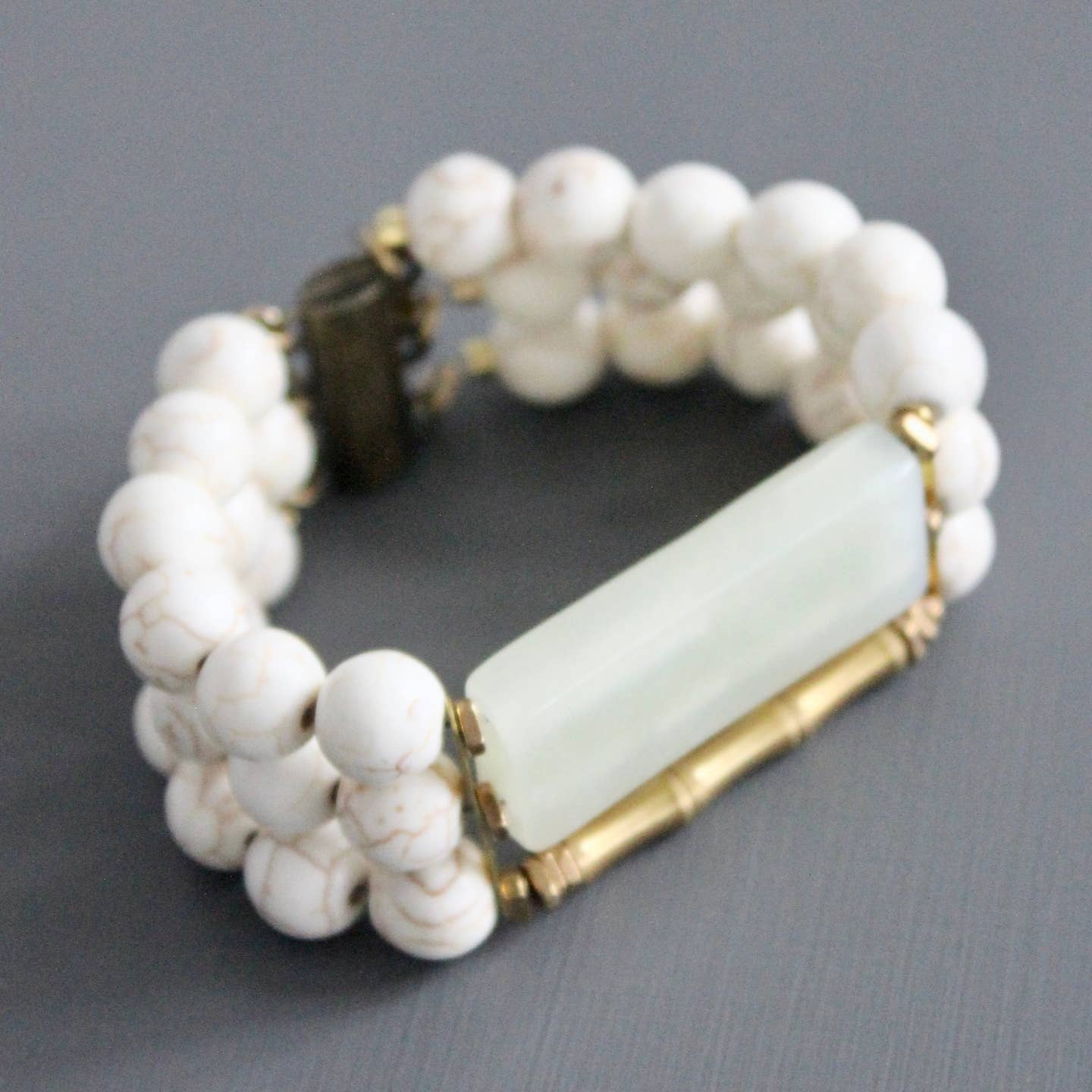 Jade and White Turquoise Bracelet