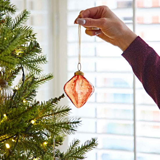 Recycled Glass Colorful Bauble Ornaments