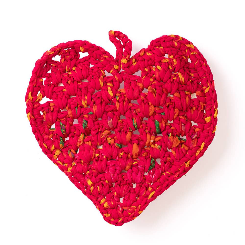 Heart Trivet - Assorted Upcycled Sari