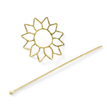 Load image into Gallery viewer, Suryamukhi Sunflower Hair Pin - Slide with Stick - Gold
