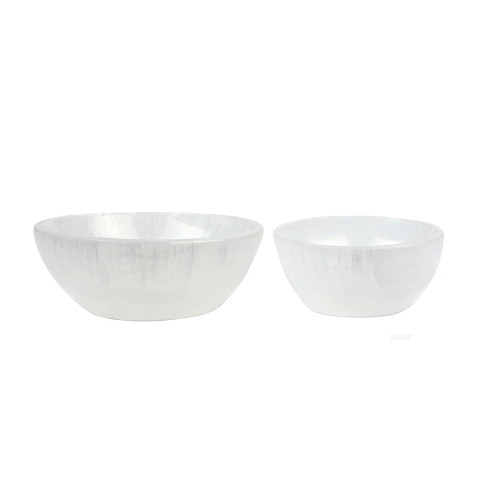 Selenite Bowl Round