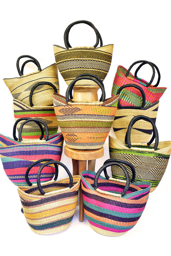 Ghanaian Wing Shopper Bags with Leather Handles
