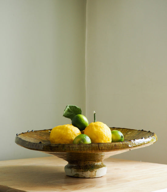 Ochre Moroccan Ceramic Couscous Platter