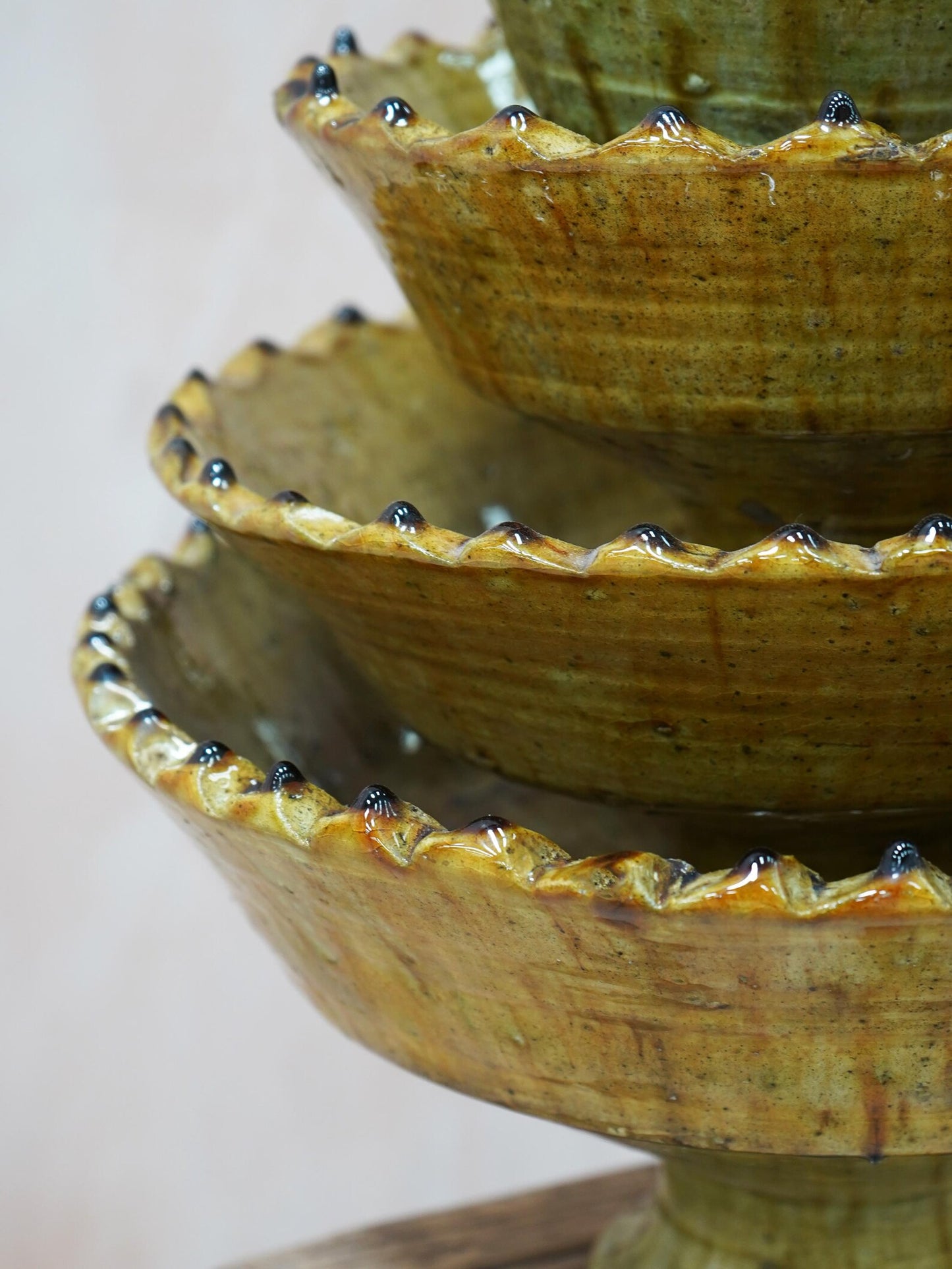 Moroccan Mustard Zig Zag Pedestal Bowl