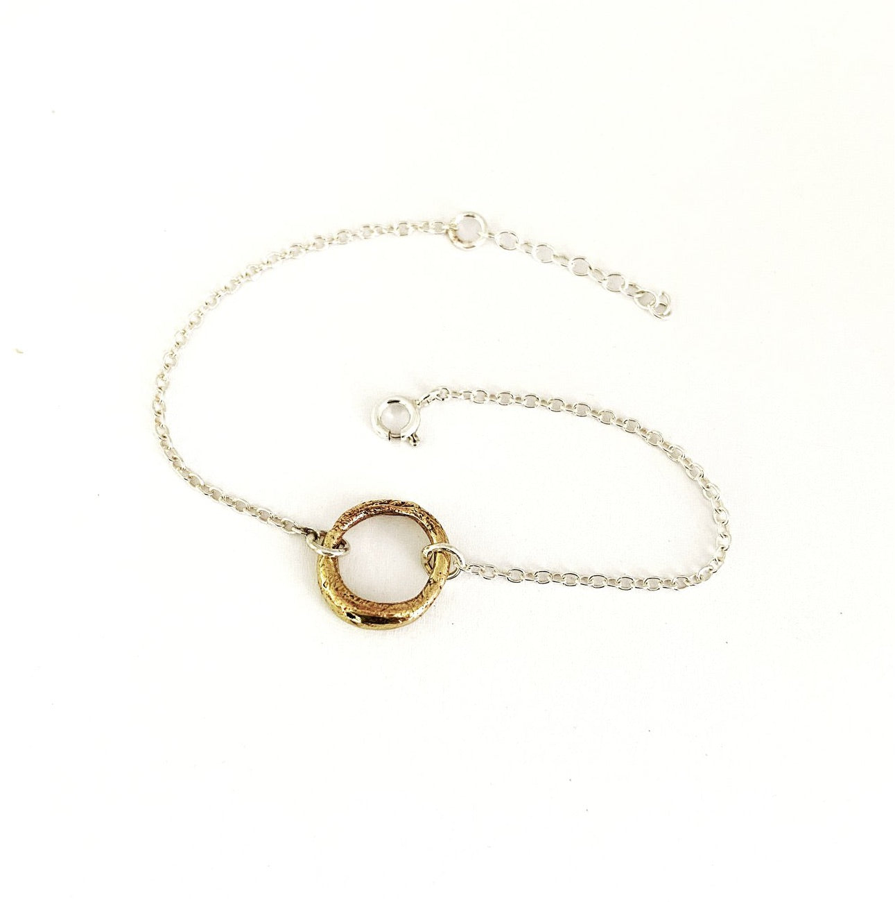 Organic Circle Bracelet in Brass