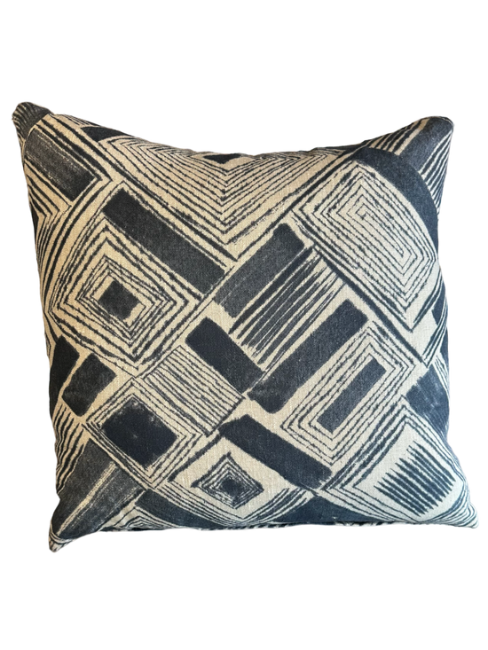 Indigo Retro 20" Square Pillow