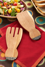 Load image into Gallery viewer, Kenyan Olive Wood Paddle Salad Servers with Bone
