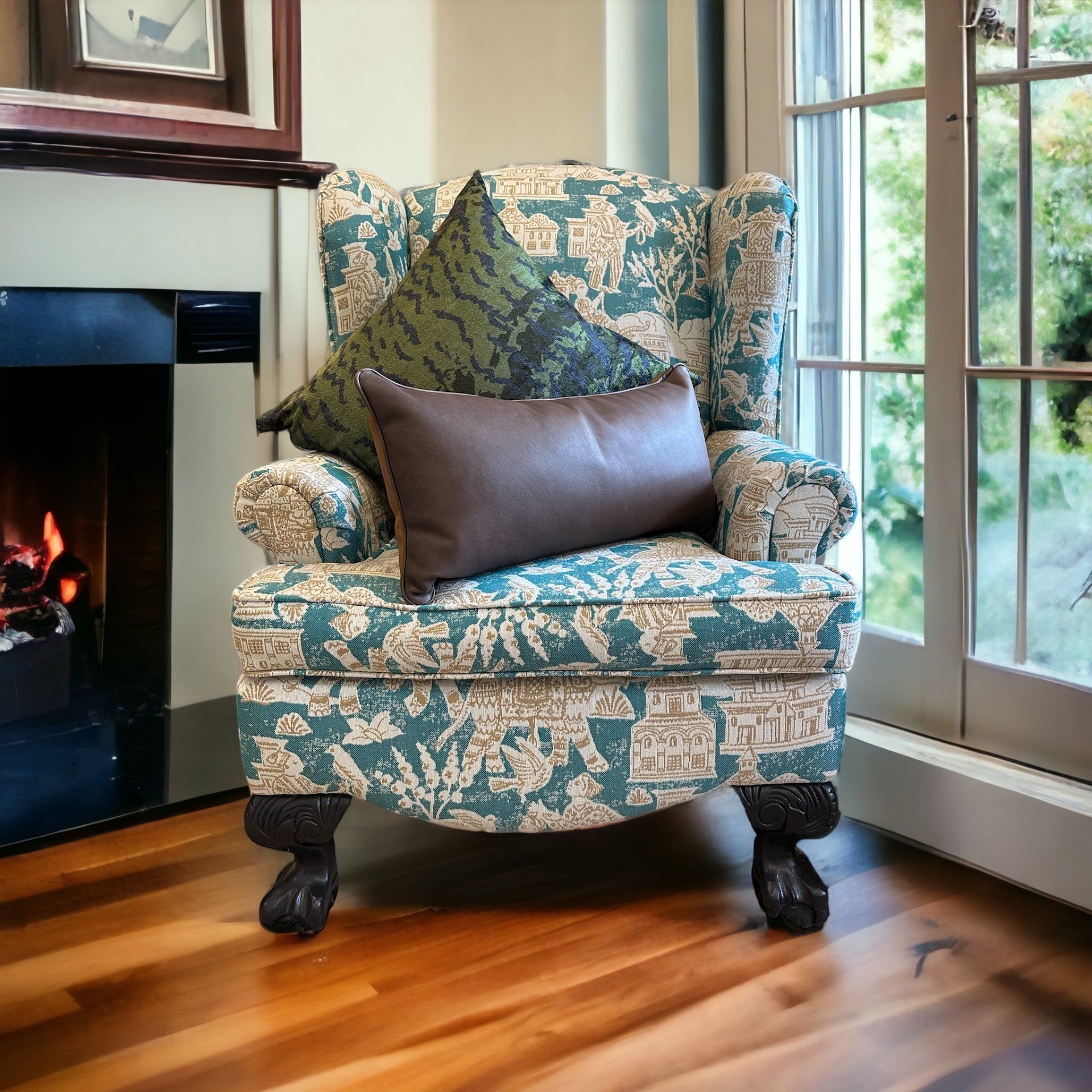 Victorian discount wingback chair