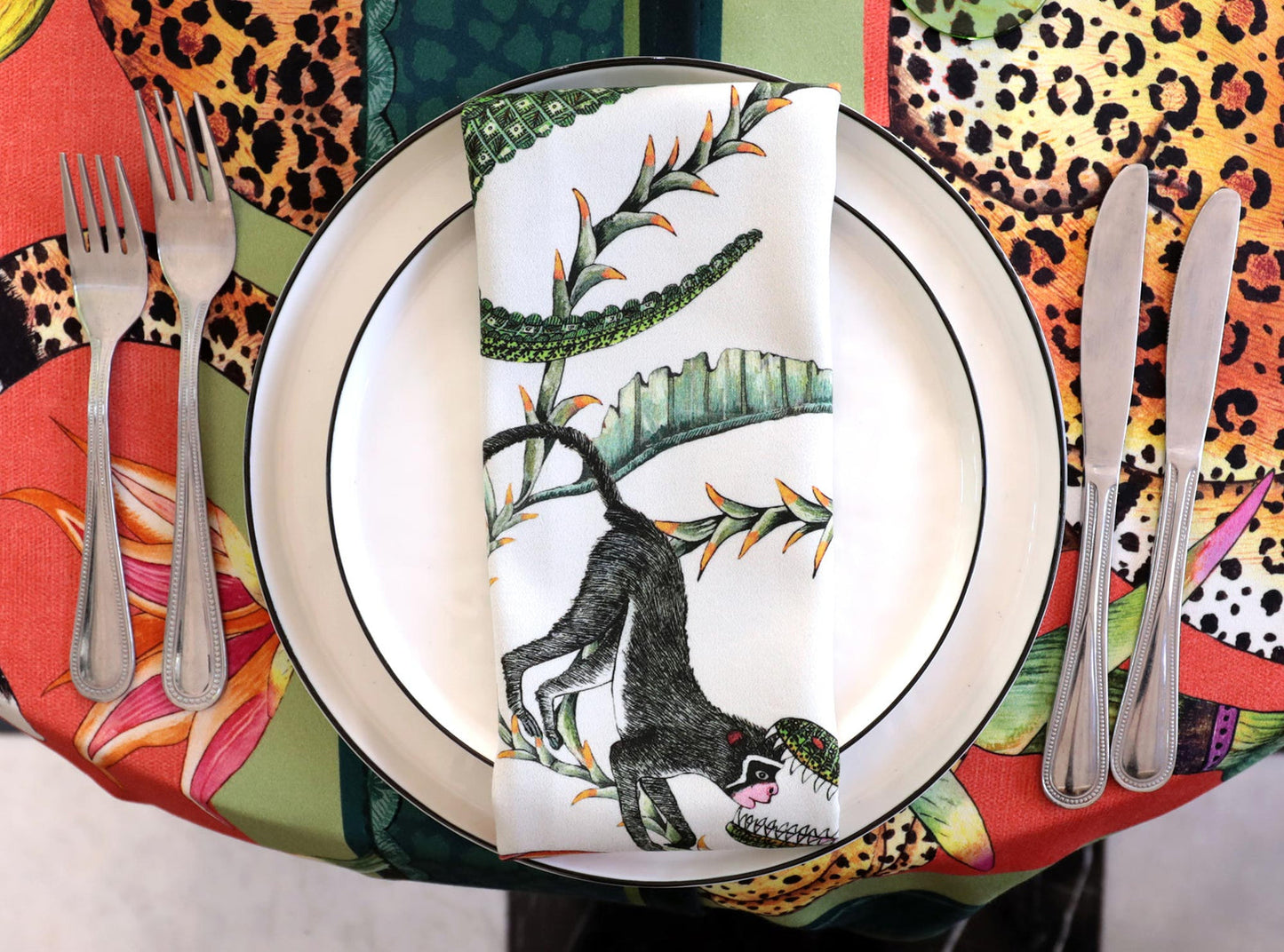 River Chase Napkins (Pair) - Chalk