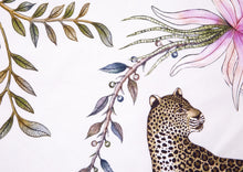 Load image into Gallery viewer, Leopard Lily Tablecloth - Cotton - Safari Stone - Large
