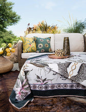 Load image into Gallery viewer, Leopard Lily Tablecloth - Cotton - Safari Stone - Large
