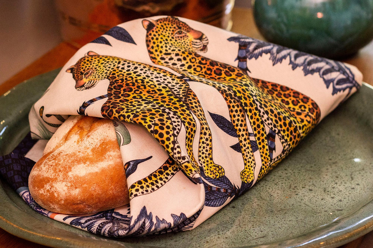 Lovebird Leopards Tea Towel
