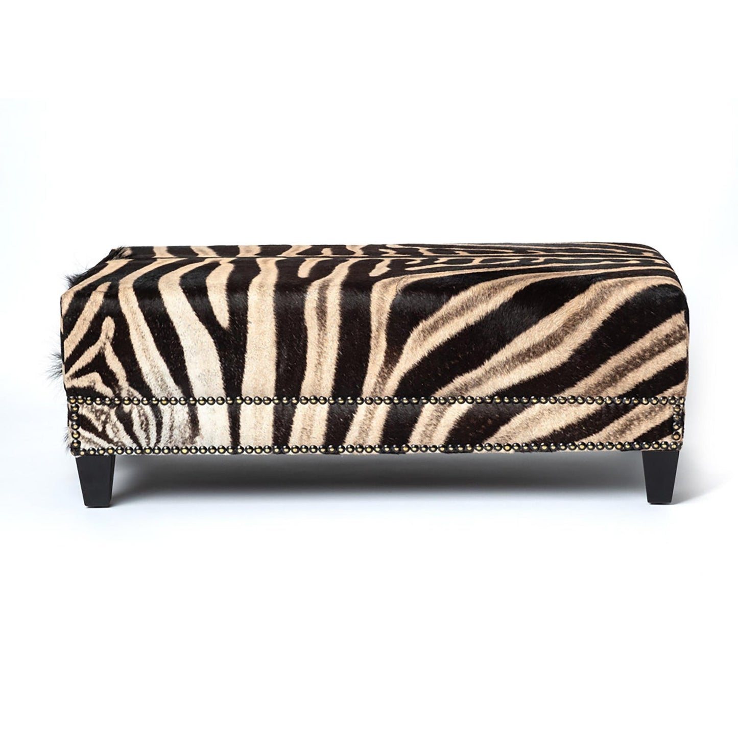 Rectangle Zebra Hide Ottoman