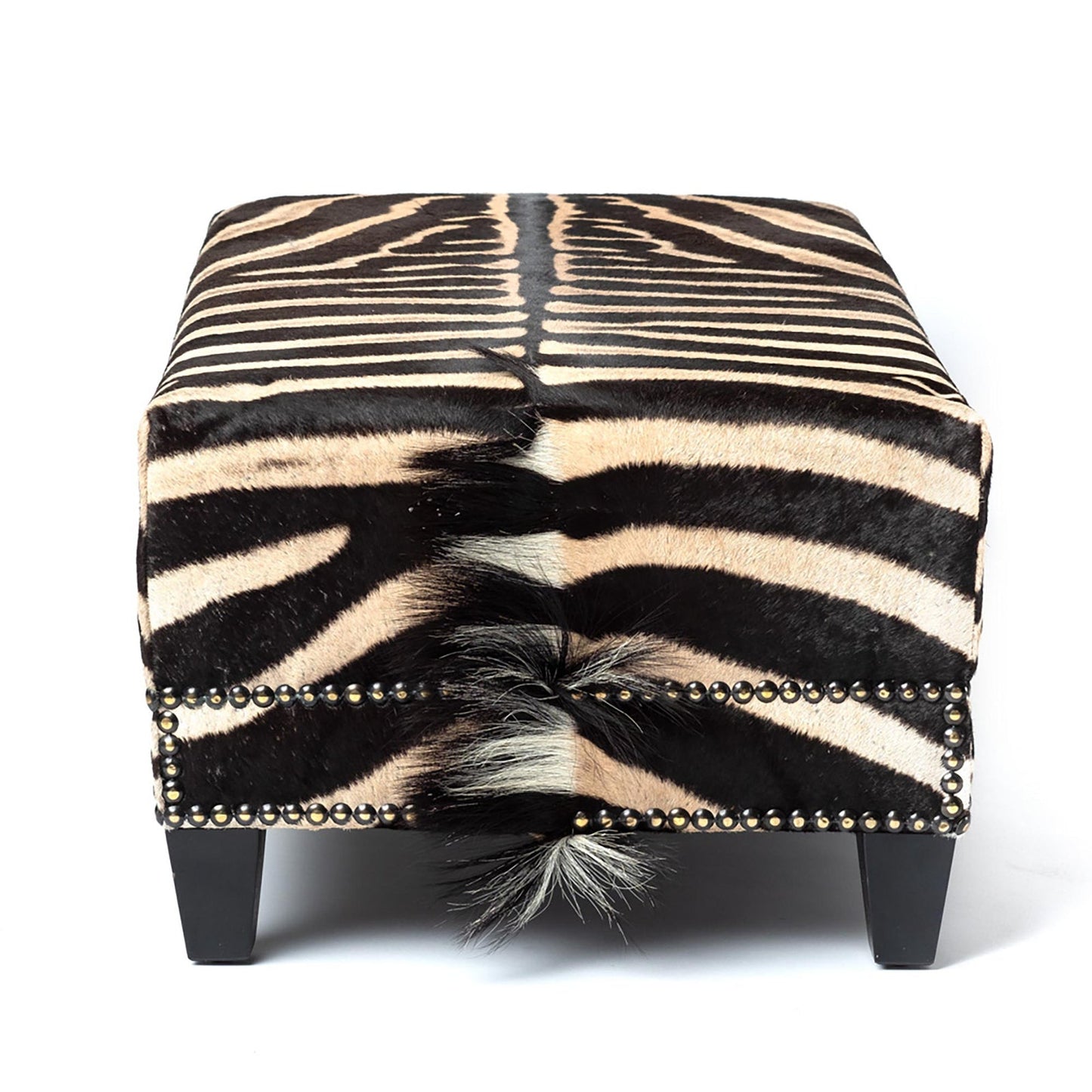 Rectangle Zebra Hide Ottoman
