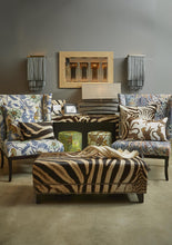 Load image into Gallery viewer, Rectangle Zebra Hide Ottoman
