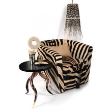 Load image into Gallery viewer, Zebra Hide Tub Chair
