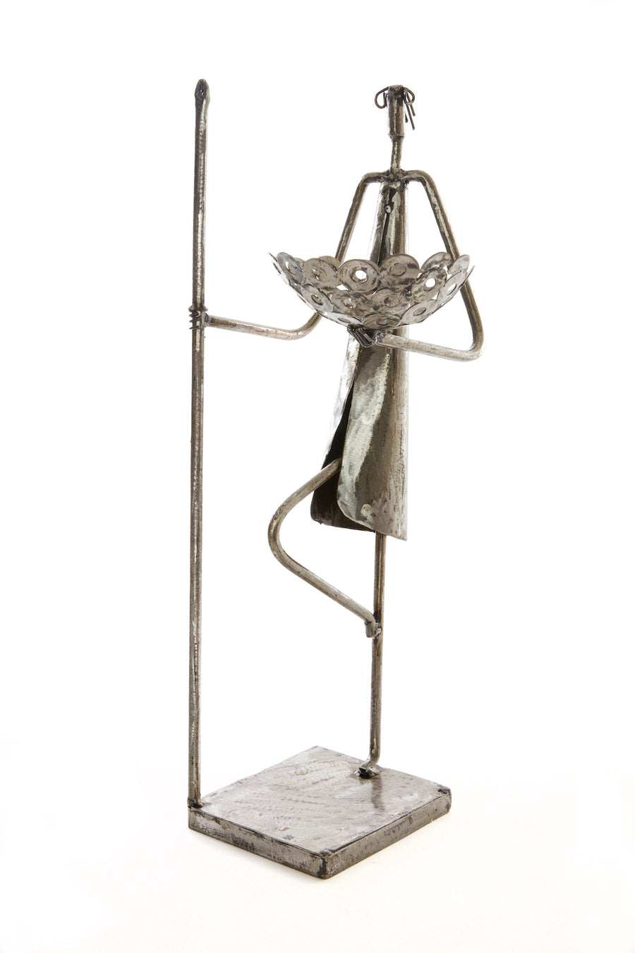 Recycled Metal Warrior Bowl Sculpture