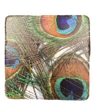 Load image into Gallery viewer, Peacock Feathers - Tumbled Marble Coaster
