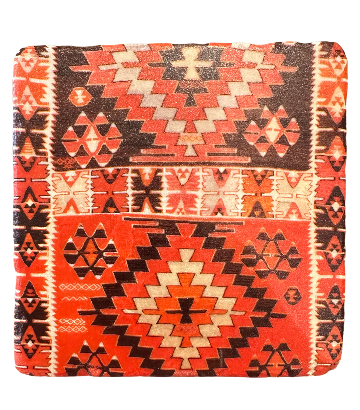 Red Kilim - Tumbled Marble Coaster
