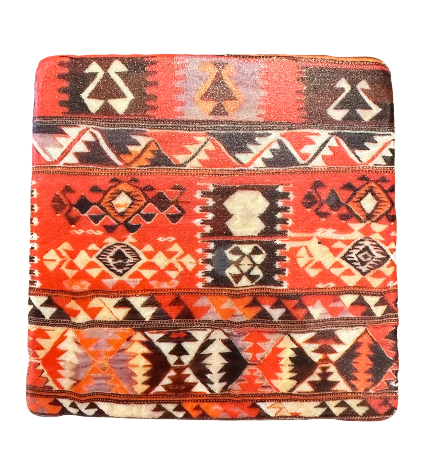 Red Kilim - Tumbled Marble Coaster