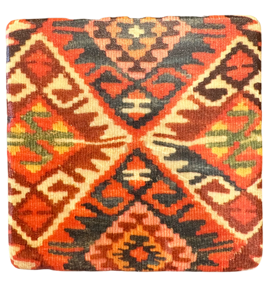 Red Kilim - Tumbled Marble Coaster